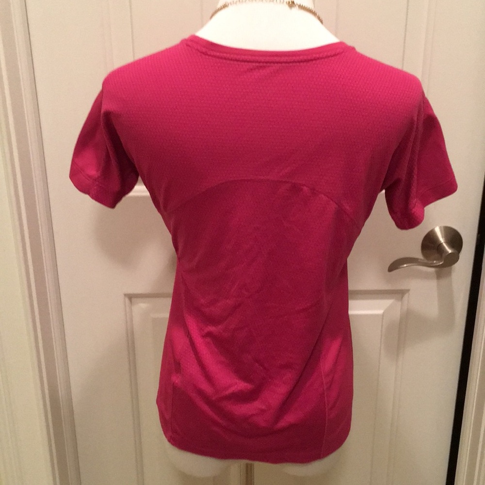 Adidas Raspberry Short Sleeved Work Out Shirt - Picture 3 of 5